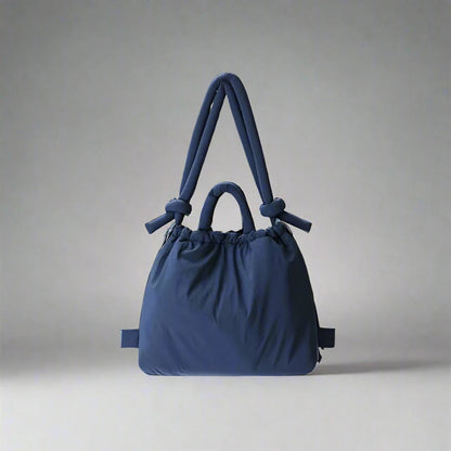 Dames Handtas met Uniek Puffer Ontwerp en Ruime Compartimenten Blauw