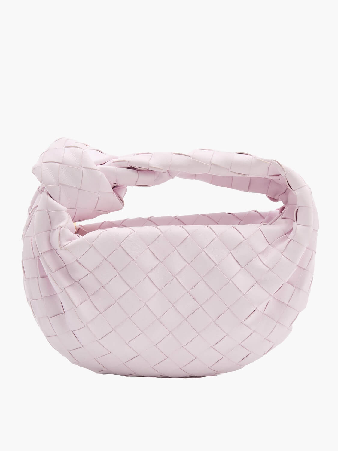 Dames Geweven Handtas met Knoop Roze