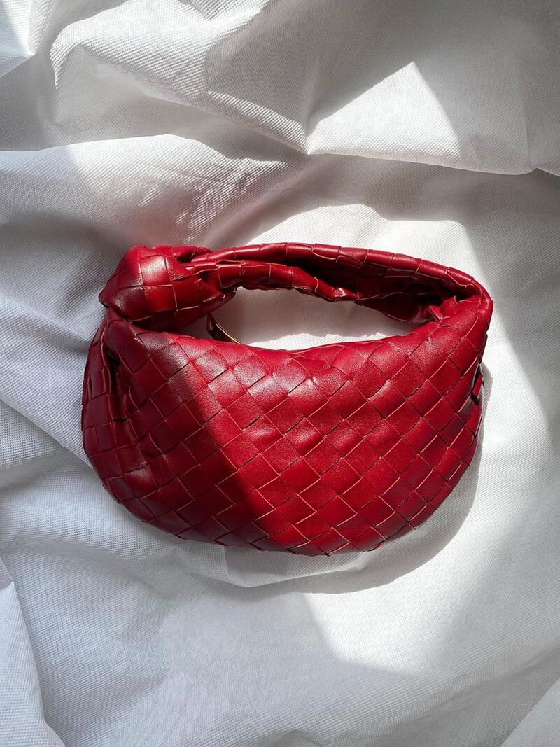 Dames Geweven Handtas met Knoop