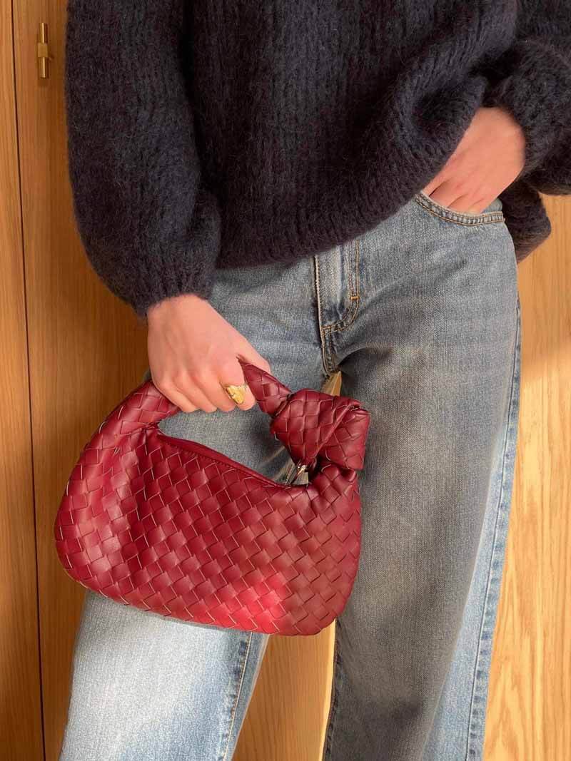 Dames Geweven Handtas met Knoop