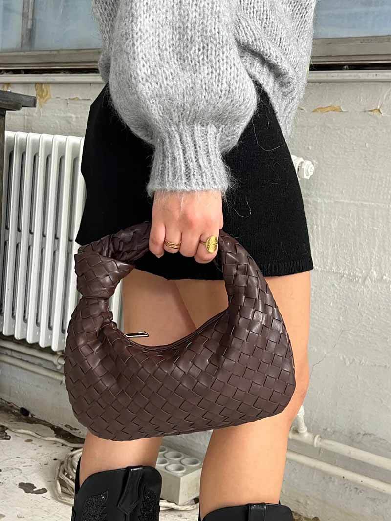 Dames Geweven Handtas met Knoop