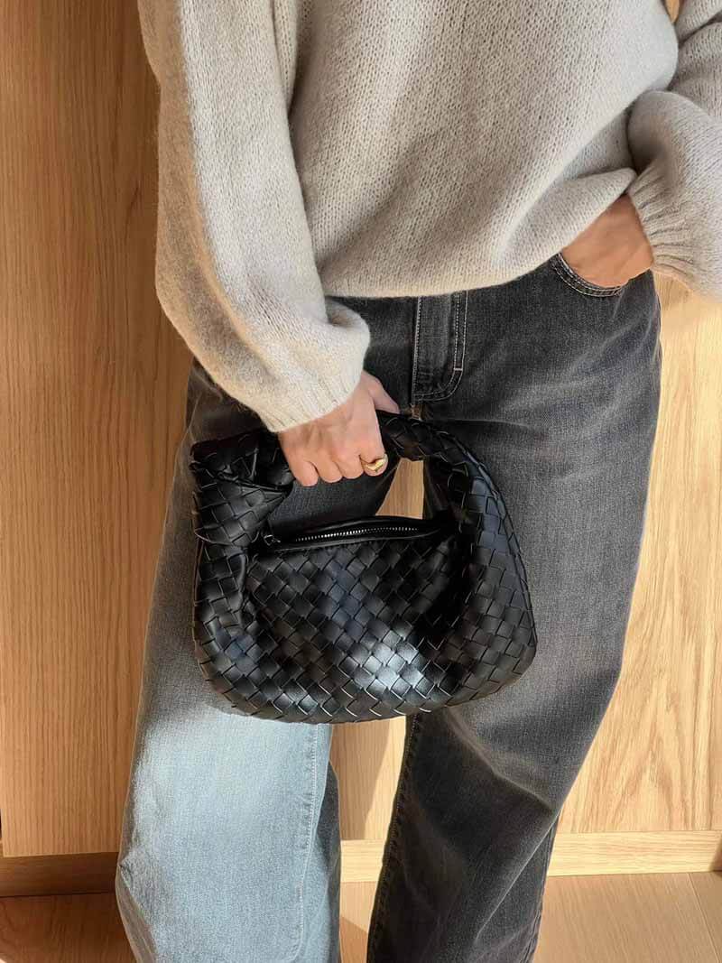 Dames Geweven Handtas met Knoop