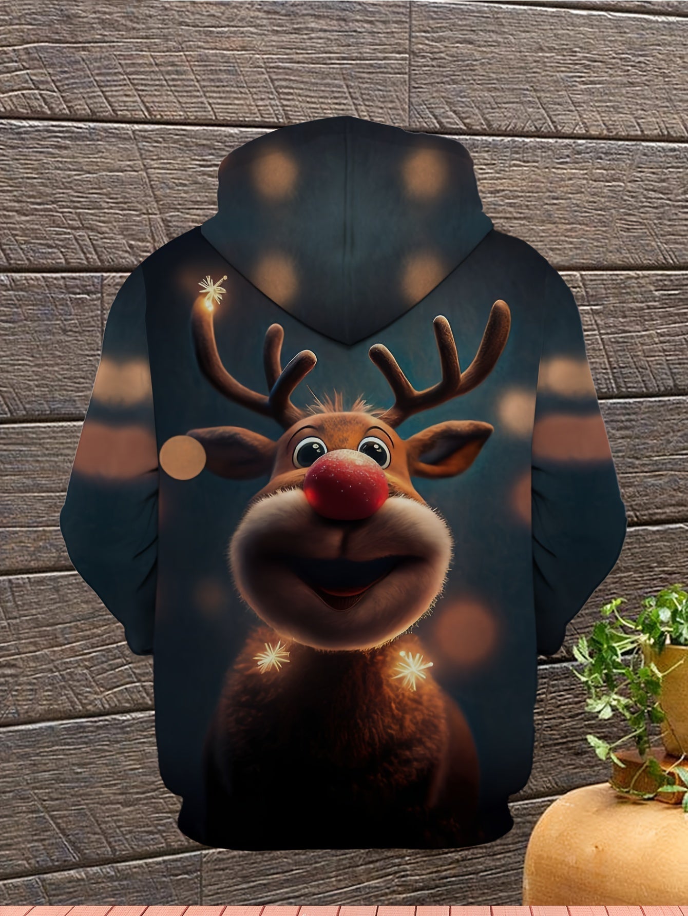Heren Rendier Kerst Hoodie