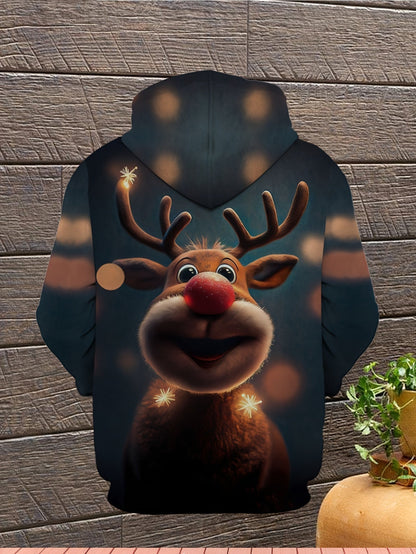 Heren Rendier Kerst Hoodie