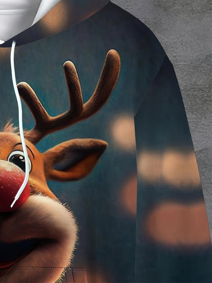 Heren Rendier Kerst Hoodie