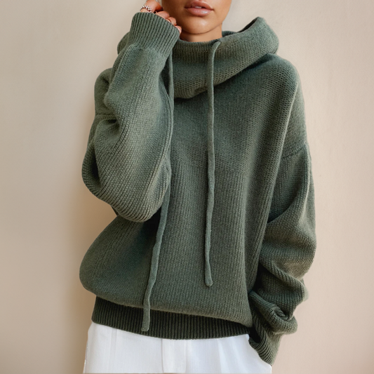 Dames Hoodie Zachte Kraag Comfortabele Pasvorm Groen