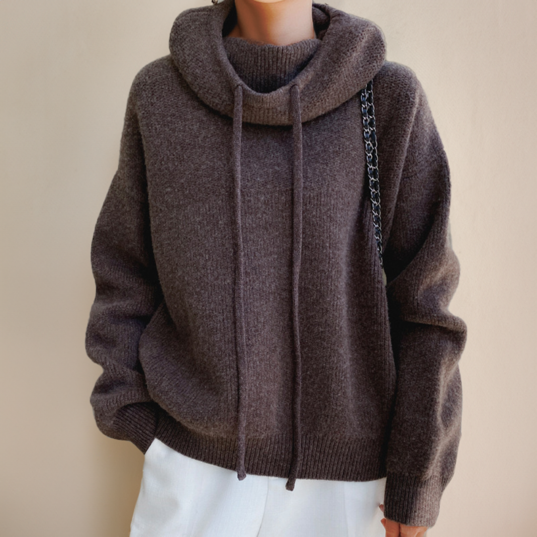 Dames Hoodie Zachte Kraag Comfortabele Pasvorm Bruin