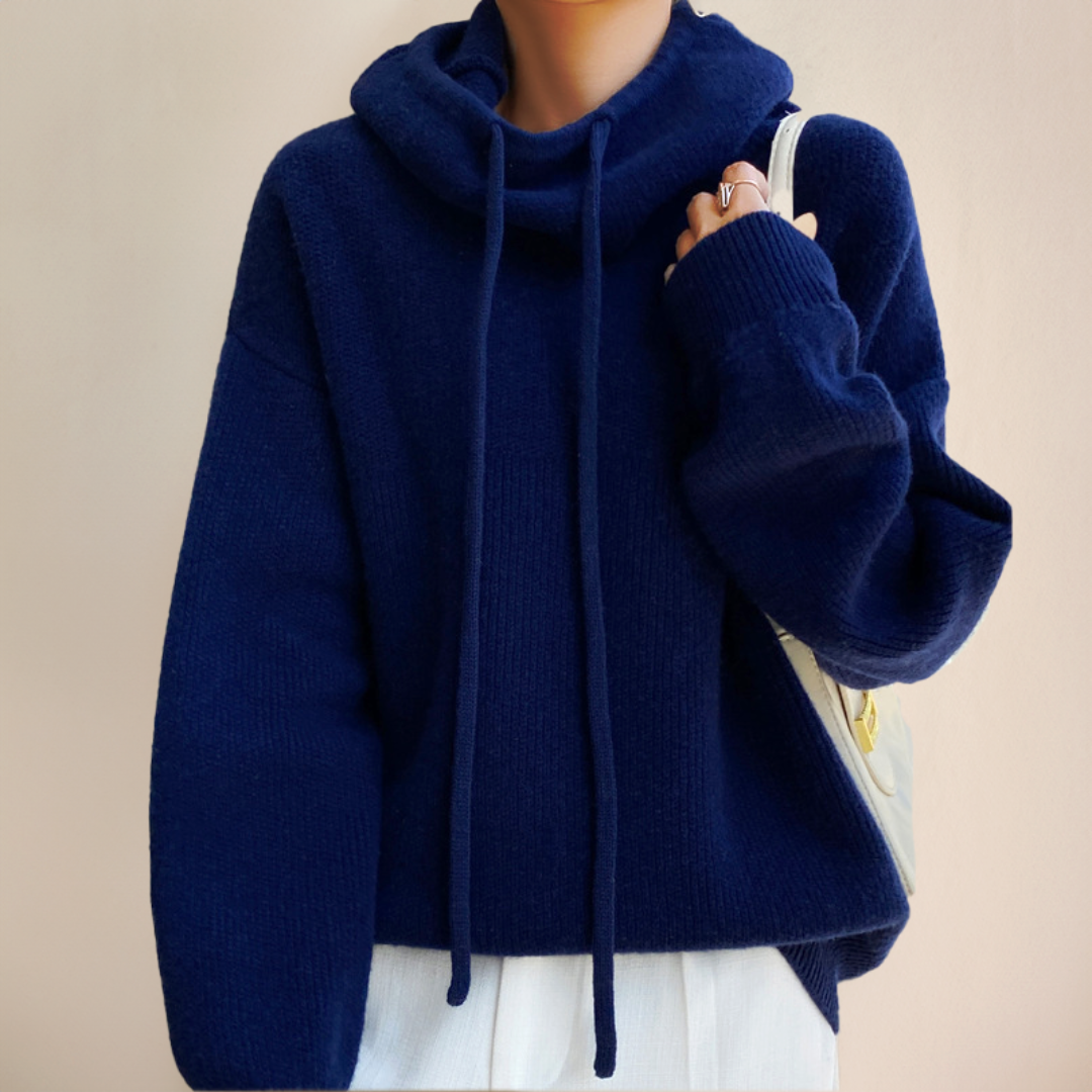 Dames Hoodie Zachte Kraag Comfortabele Pasvorm Blauw