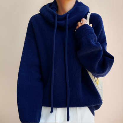 Dames Hoodie Zachte Kraag Comfortabele Pasvorm Blauw
