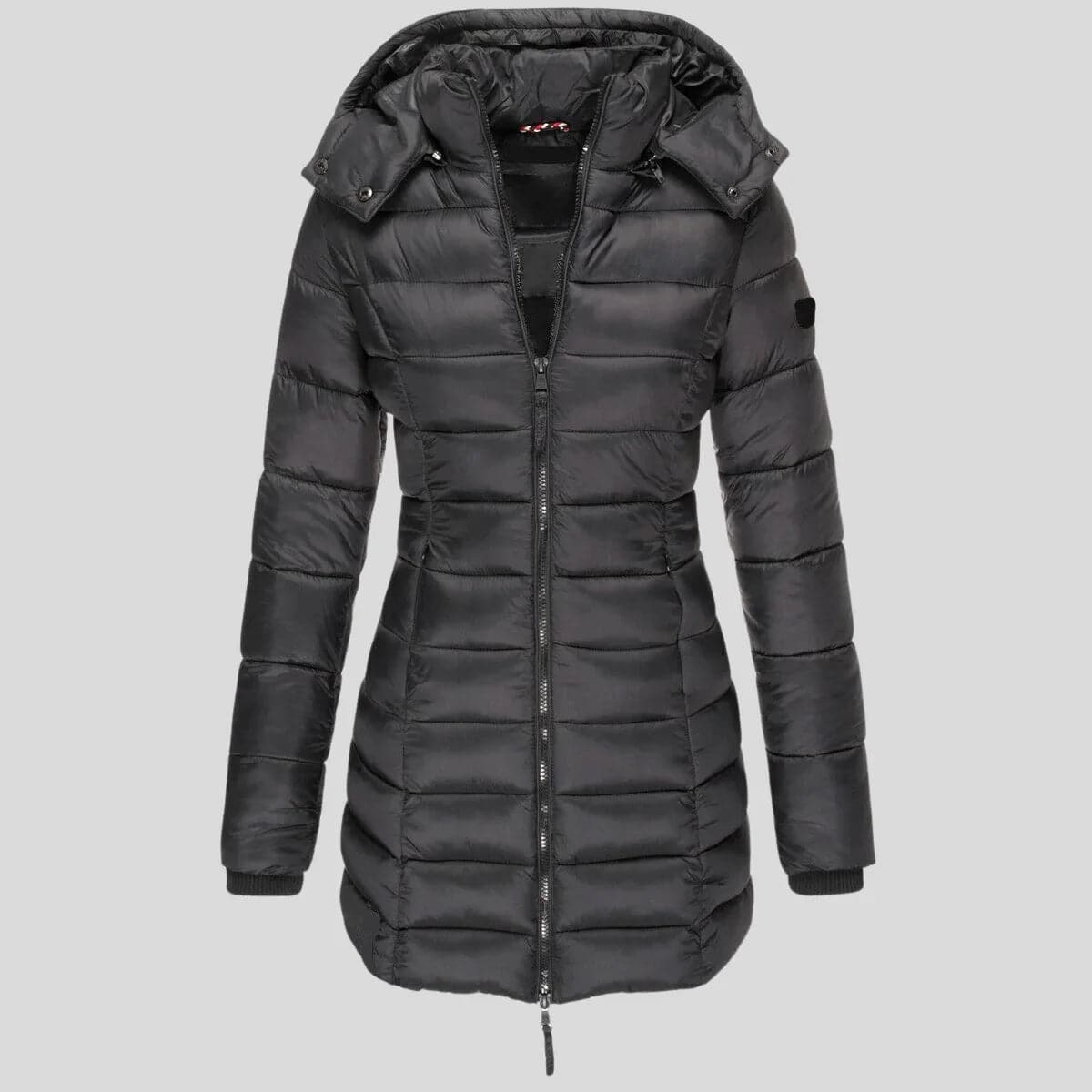 Dames Lange Puffer Winterjas Parka Zwart