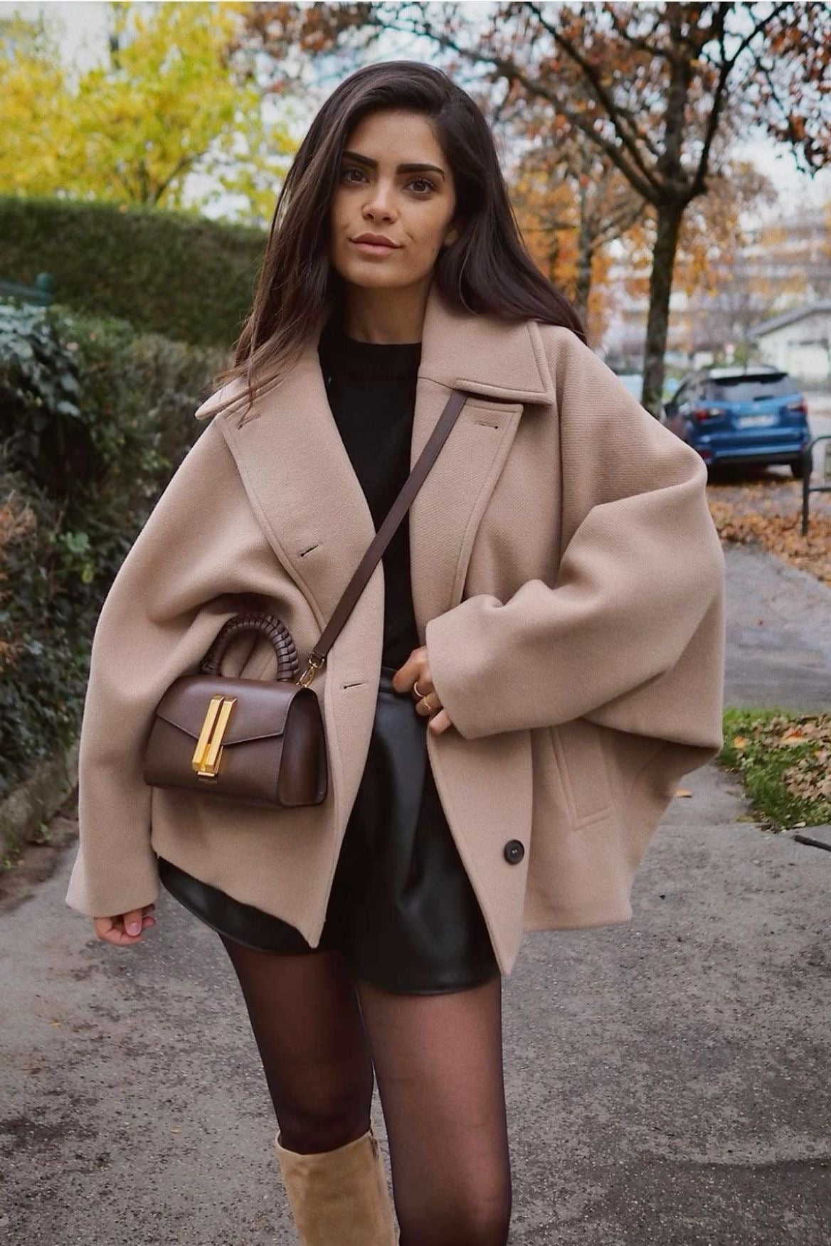 Dames Oversized Jas met Dubbelrijige Knopen en Boxy Fit