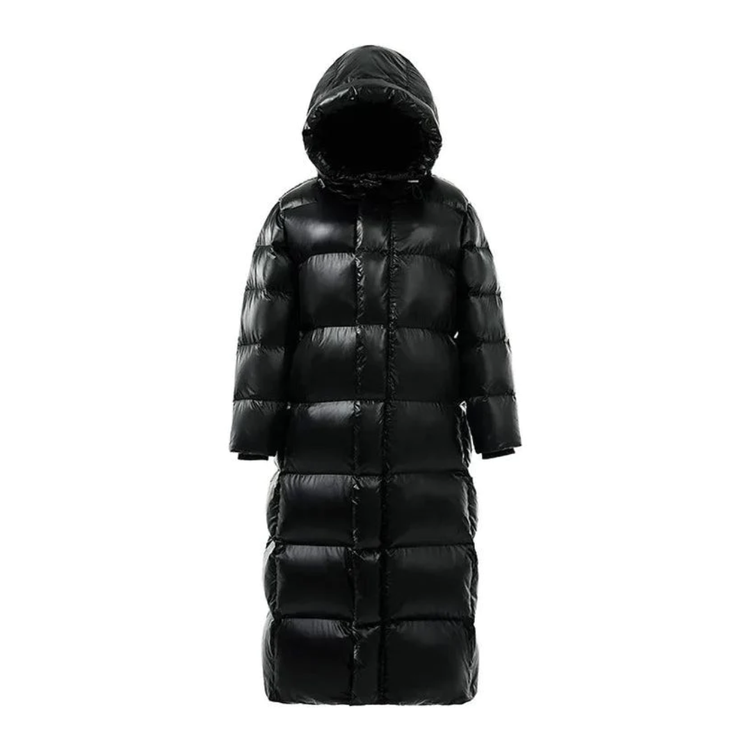 Dames Lange Puffer Jas met Capuchon Winterjas Zwart