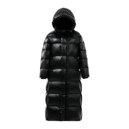 Dames Lange Puffer Jas met Capuchon Winterjas Zwart
