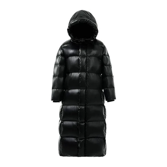Dames Lange Puffer Jas met Capuchon Winterjas Zwart