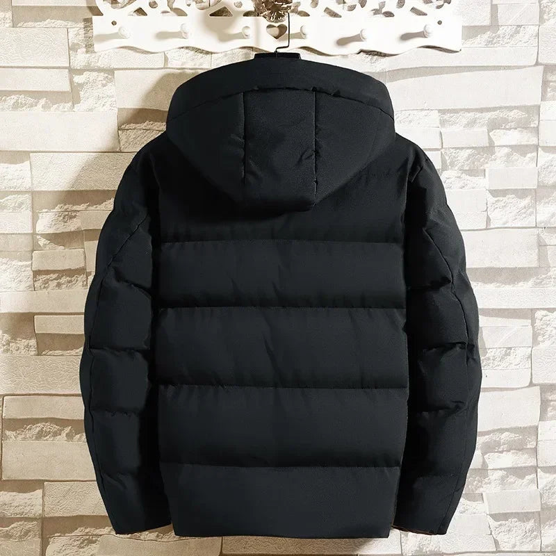 Heren Gewatteerde Puffer Winterjas met Capuchon en Ritssluiting