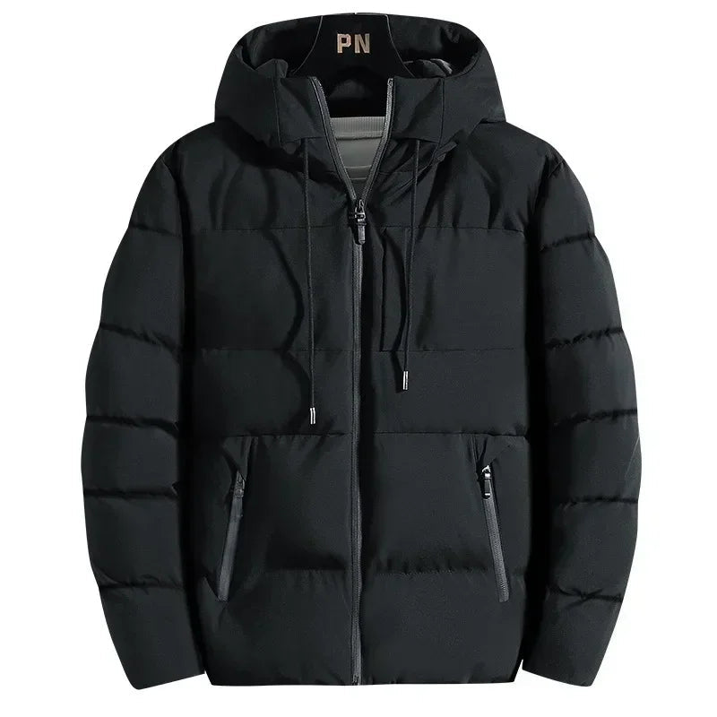 Heren Gewatteerde Puffer Winterjas met Capuchon en Ritssluiting
