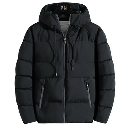 Heren Gewatteerde Puffer Winterjas met Capuchon en Ritssluiting