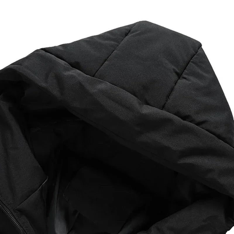 Heren Gewatteerde Puffer Winterjas met Capuchon en Ritssluiting