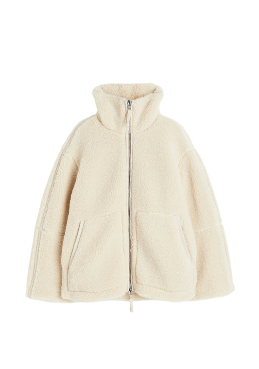 Dames Tussenjas met Oversized Pasvorm en Zachte Sherpa Fleece