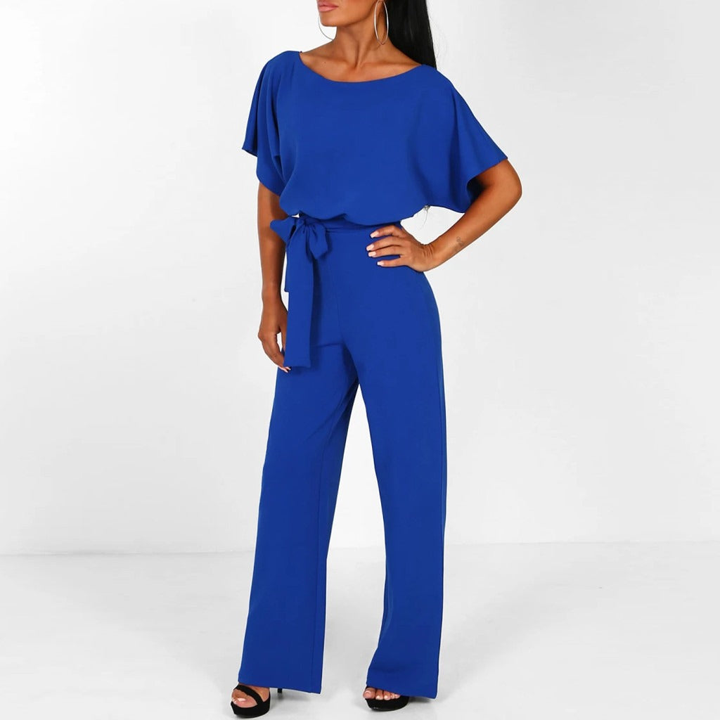 Dames Chique Jumpsuit met Losse Mouwen Blauw