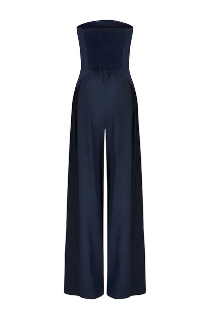 Dames Jumpsuit met Wijde Pijpen en Strapless Ontwerp