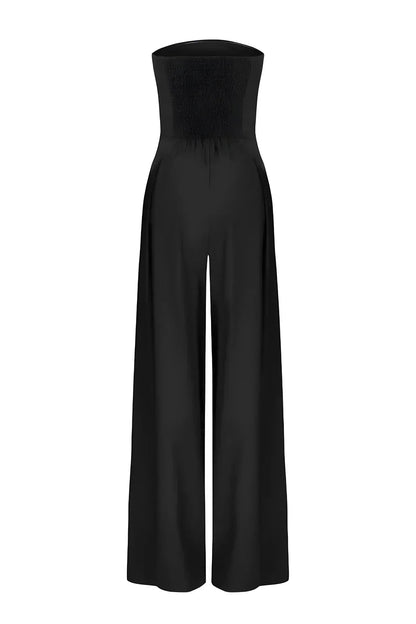 Dames Jumpsuit met Wijde Pijpen en Strapless Ontwerp