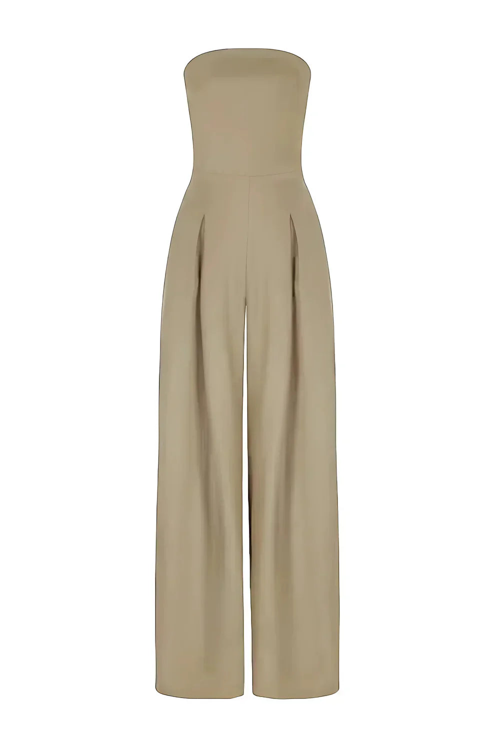 Dames Jumpsuit met Wijde Pijpen en Strapless Ontwerp