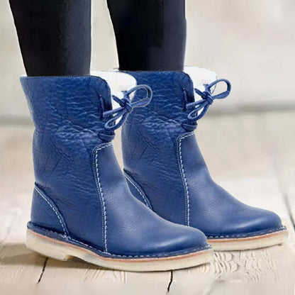 Dames Laarzen Waterdichte Buitenkant Warm Wol Voering Blauw