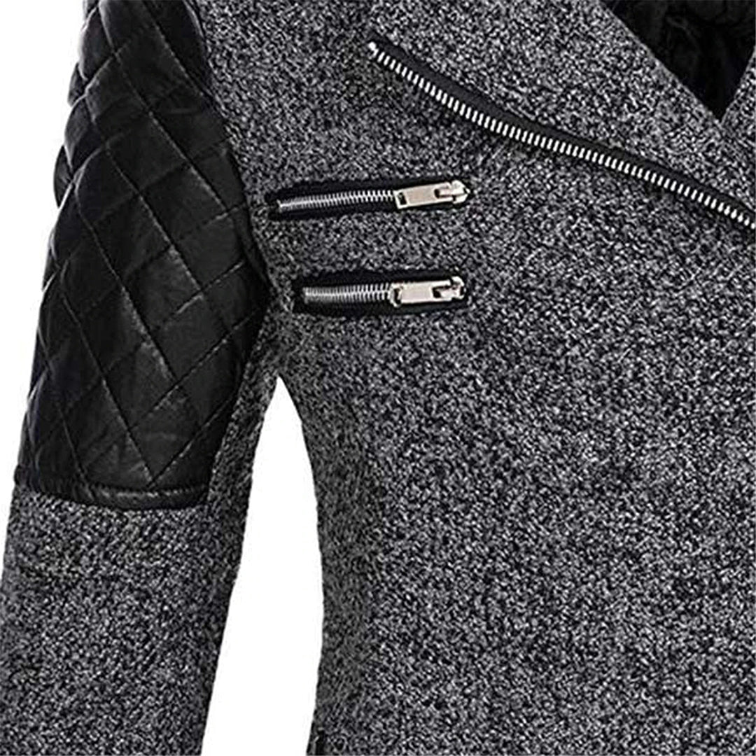 Dames Lange Jas met Capuchon en Asymmetrische Rits voor Winter