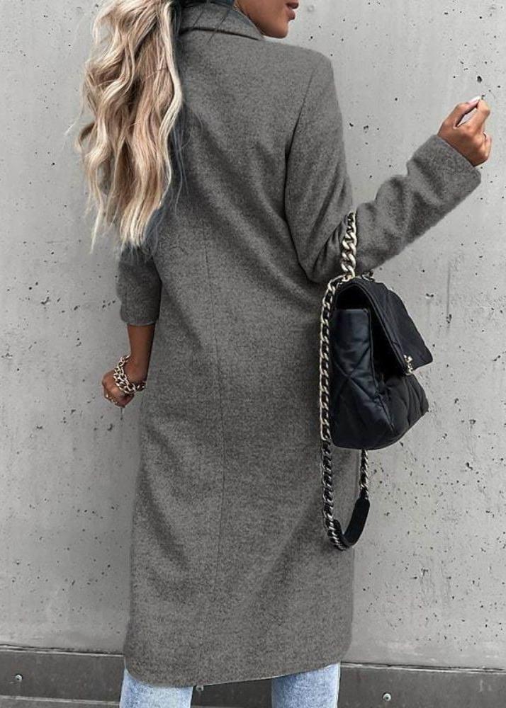 Dames Trenchcoat Winterjas Lang met Getailleerde Pasvorm