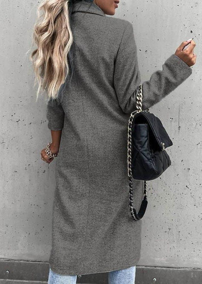 Dames Trenchcoat Winterjas Lang met Getailleerde Pasvorm