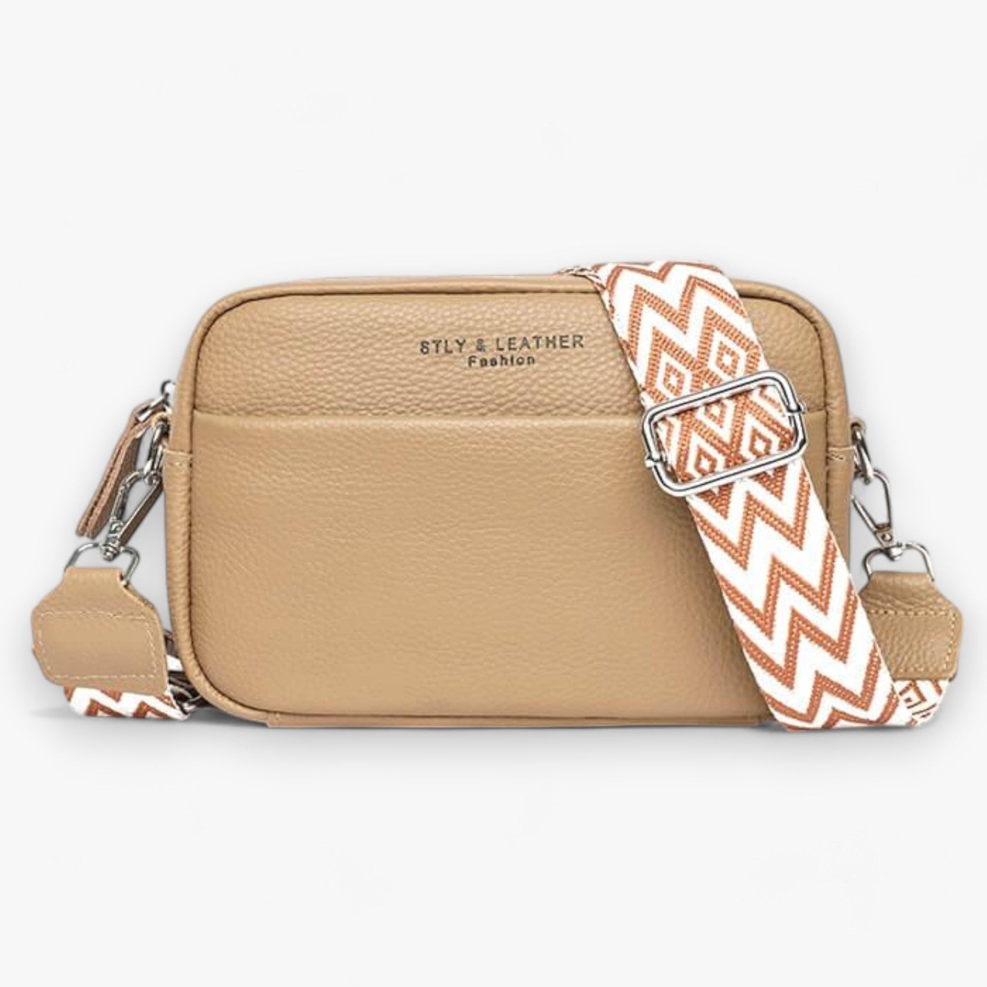 Dames Crossbody Tas met Rits Khaki