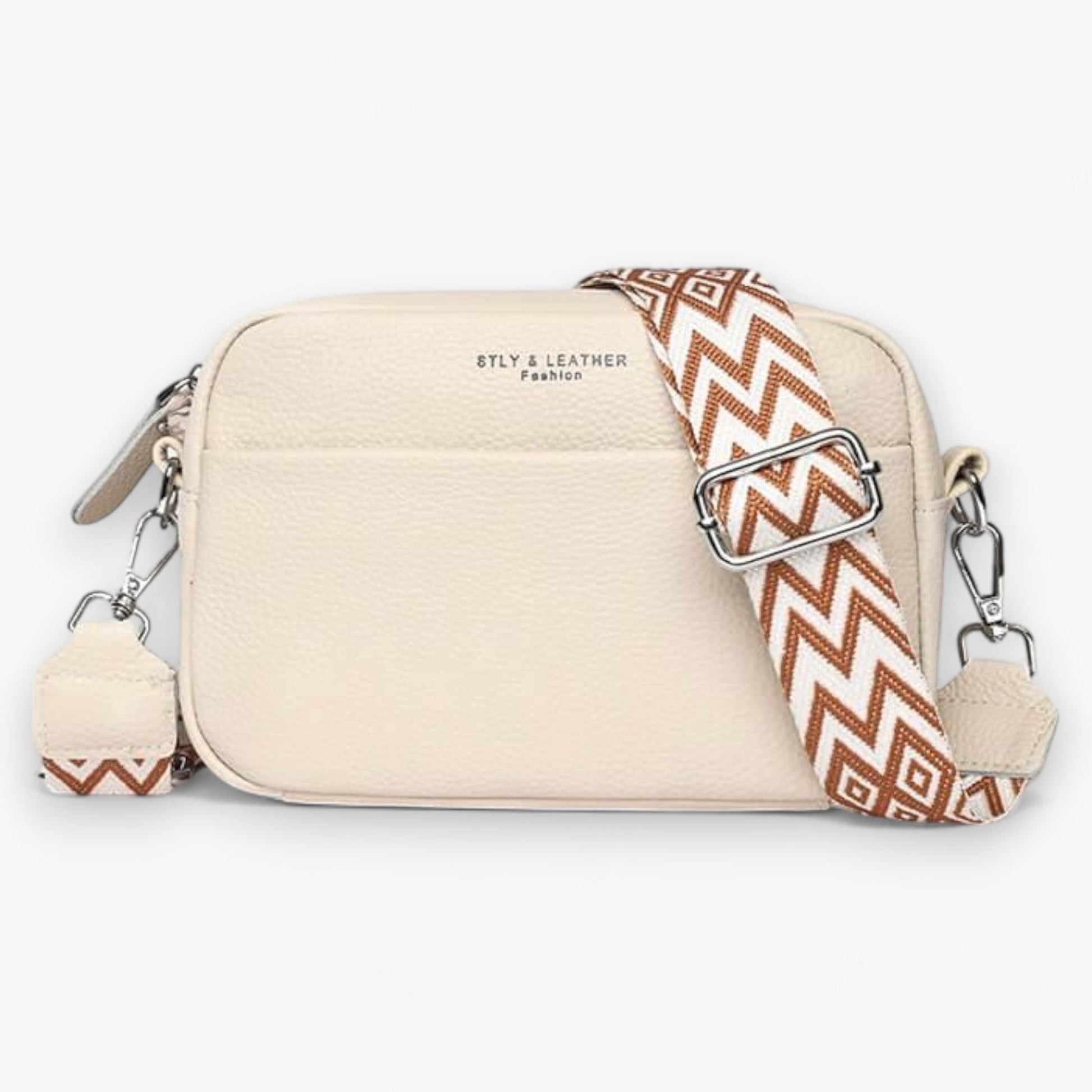 Dames Crossbody Tas met Rits Beige