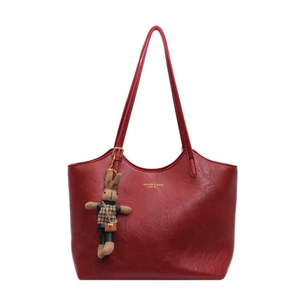 Dames Leren Schoudertas met Afneembaar Hangertje Rood