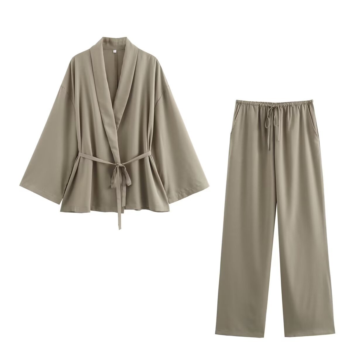 Dames Kimono Set Khaki