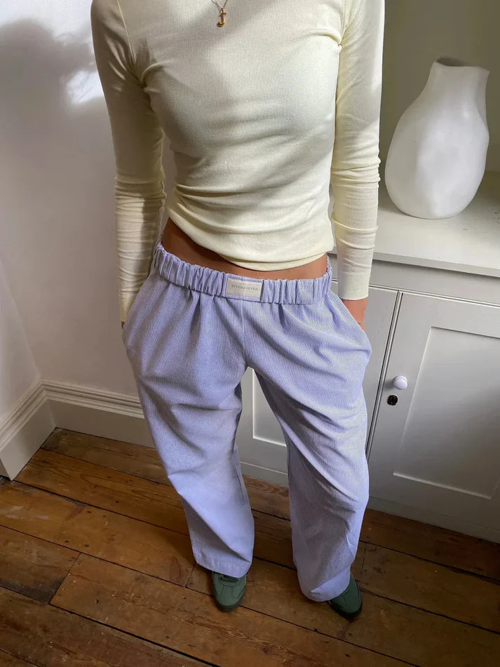 Dames Lounge Broek met Comfort Fit van Katoen Paars