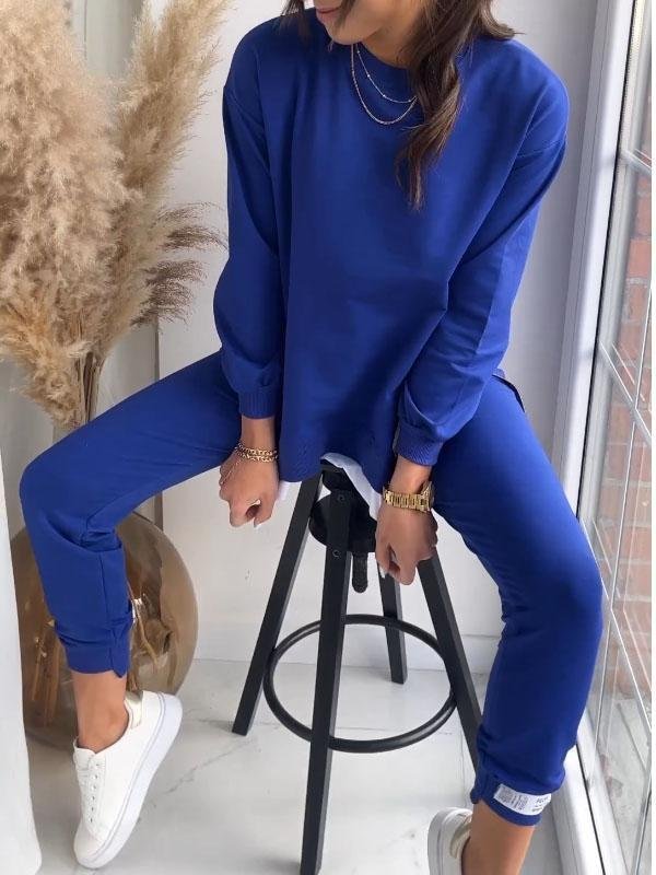 Dames Loungewear Set met Sweatshirt en Broek in Relaxed Pasvorm Blauw