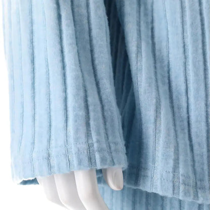 Geribbelde Loungewear Set Dames - Gebreide Trui en Broek met Wijde Pijpen Huispak