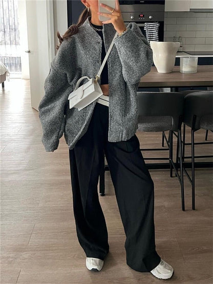 Dames Oversized Bomberjack met Praktische Zakken en Moderne Details