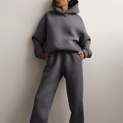 Dames Oversized Jogging Set voor Casual en Lounge Gebruik Grijs