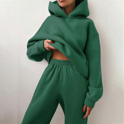 Dames Oversized Jogging Set voor Casual en Lounge Gebruik Groen