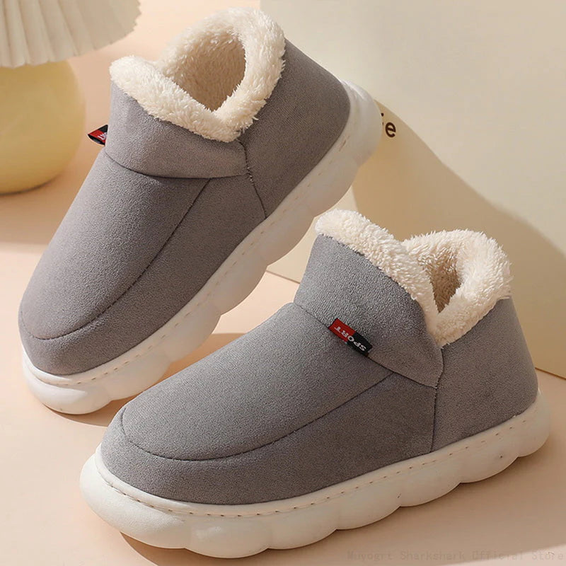 Luxe Dames Pantoffels met Antislip Zool en Thermische Isolatie Grijs