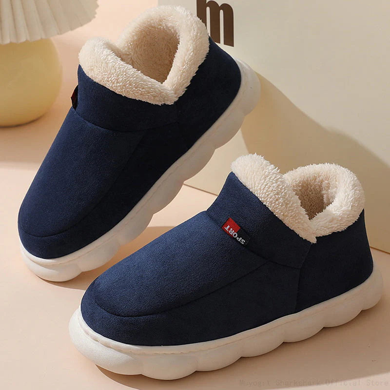 Luxe Dames Pantoffels met Antislip Zool en Thermische Isolatie Marineblauw