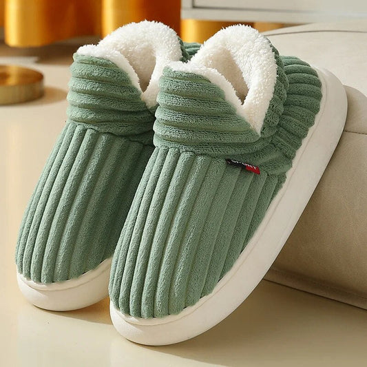 Dames Zachte Pantoffels met Fleece Voering Groen