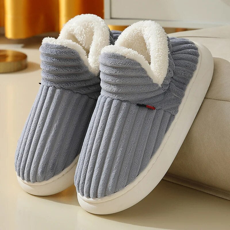 Dames Zachte Pantoffels met Fleece Voering Grijs