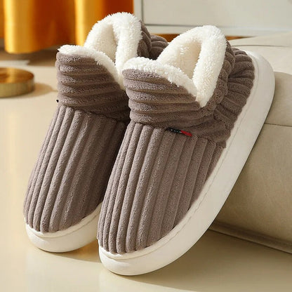 Dames Zachte Pantoffels met Fleece Voering Bruin