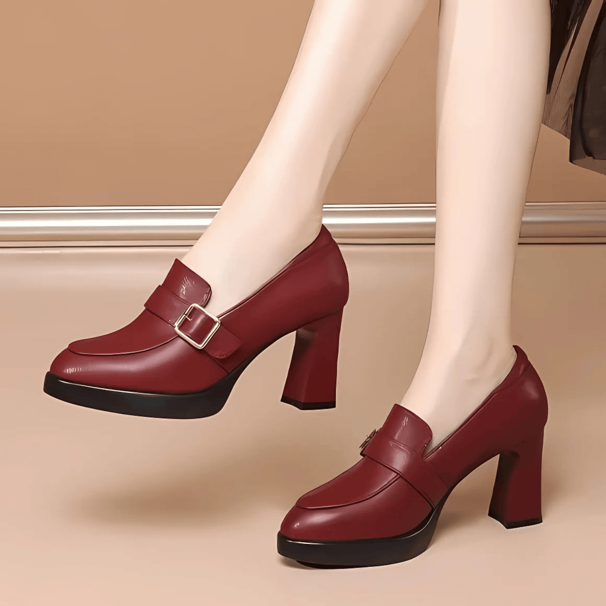 Dames Pumps met Elegante Hoge Hak Rood