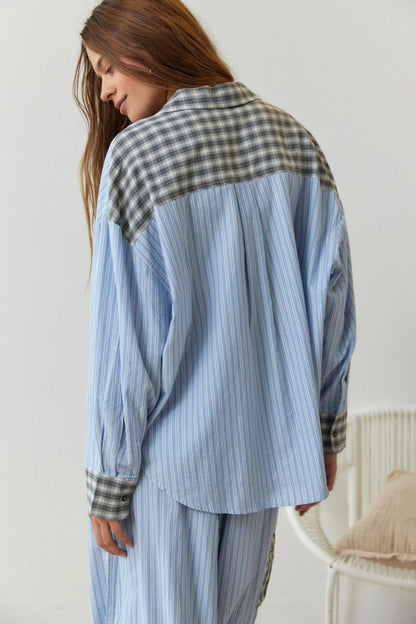 Dames Geruite pyjamaset - Comfortabele Tweedelige Nachtkleding