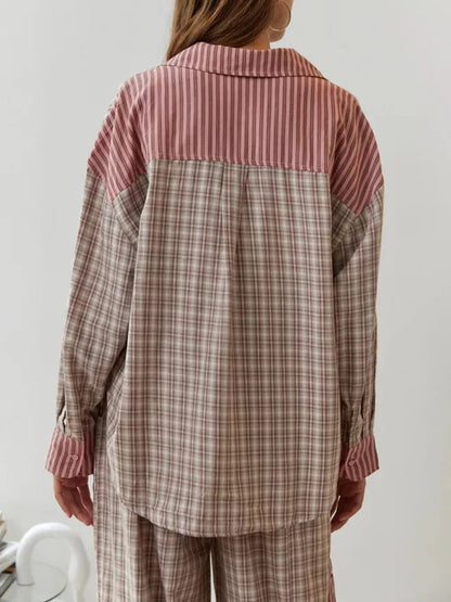 Dames Geruite pyjamaset - Comfortabele Tweedelige Nachtkleding