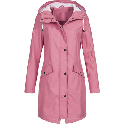 Dames Regenjas met Capuchon en Waterdichte Bescherming Roze